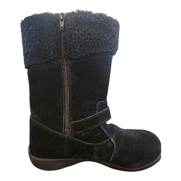 Merrell Mimosa Harvest waterproof kids sz 4 black warm boots suede leather